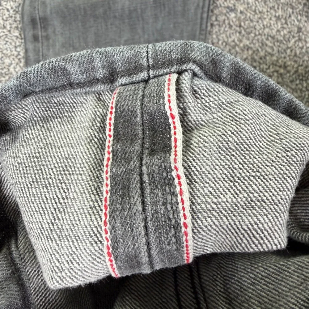 Gustin California Straight Raw Selvedge Denim Jeans Grey Men 33 Casual Work Pant